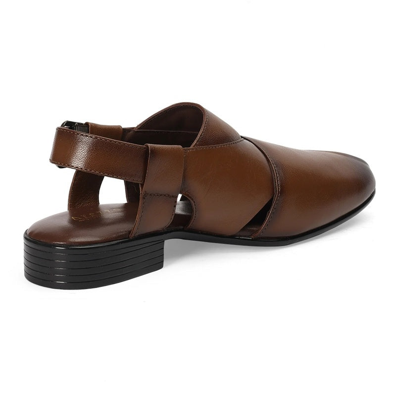 Heritage Tan Cut Design Formal Sandals