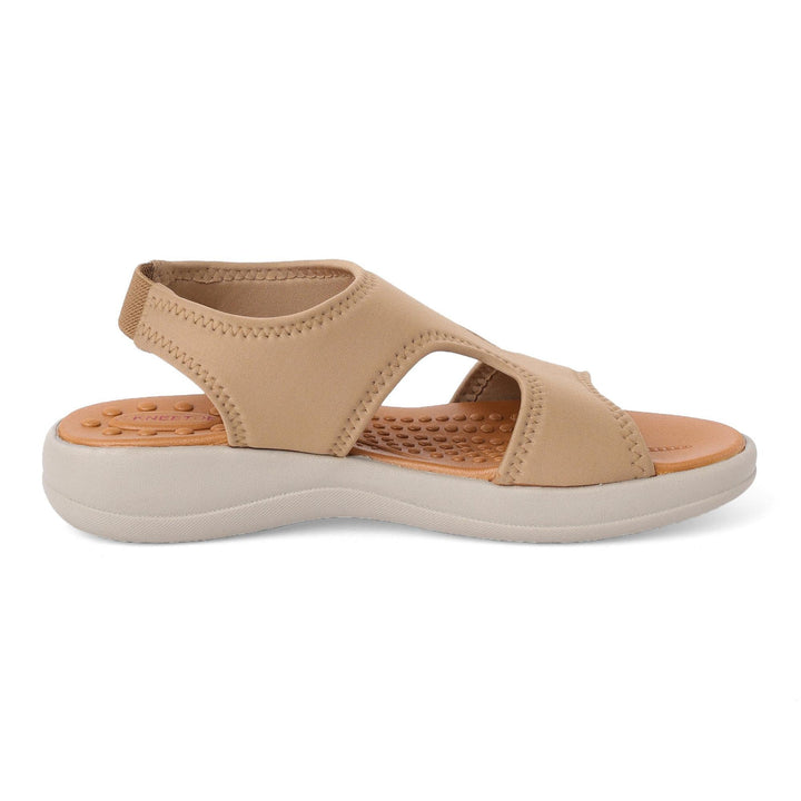 Beige Waterproof Cut-Out Open-Toe Casual Sandals