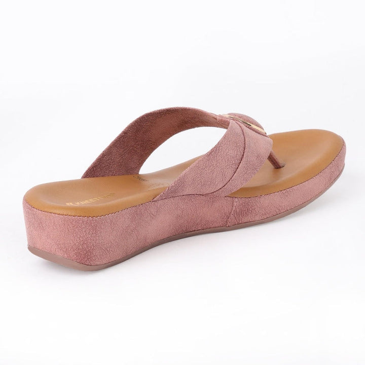 Suede-Luxe Leather Mauve Wedge Heels
