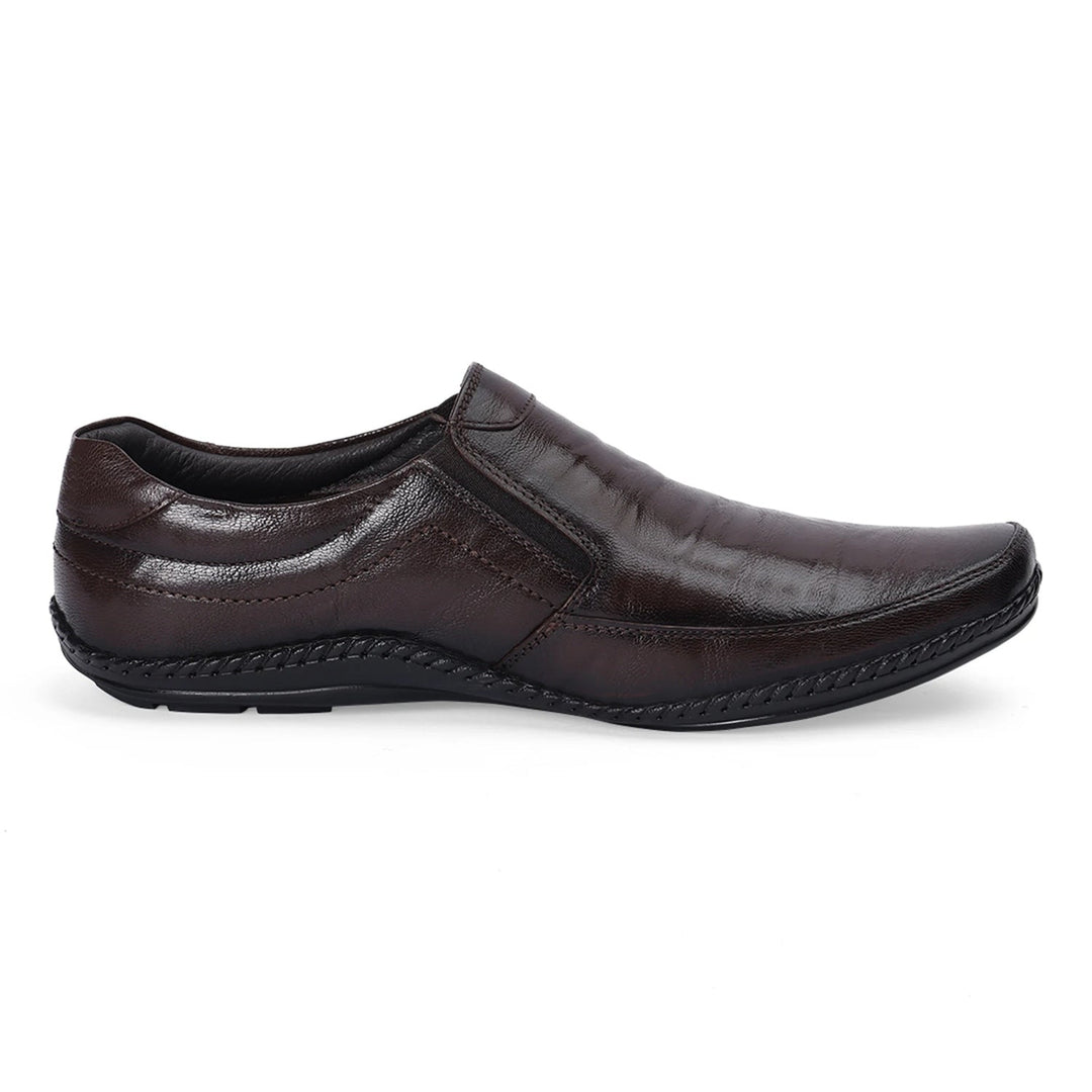 Dark Brown Soft Leather Slip-On Shoes