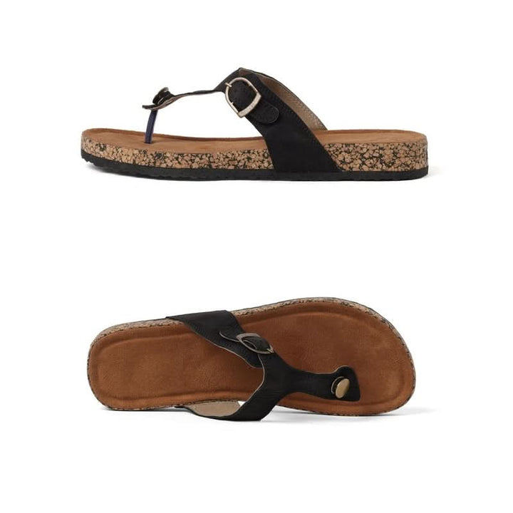 Olivia - Black Cork Sandals
