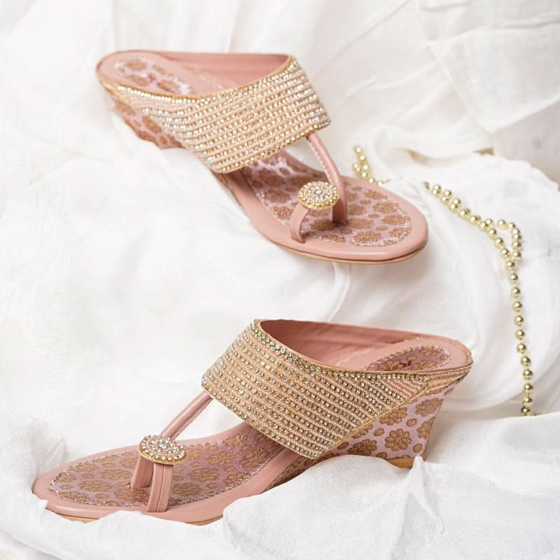 Prisha - Rose-Gold Wedges
