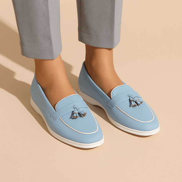Blue Round-Toe Durable Loafers