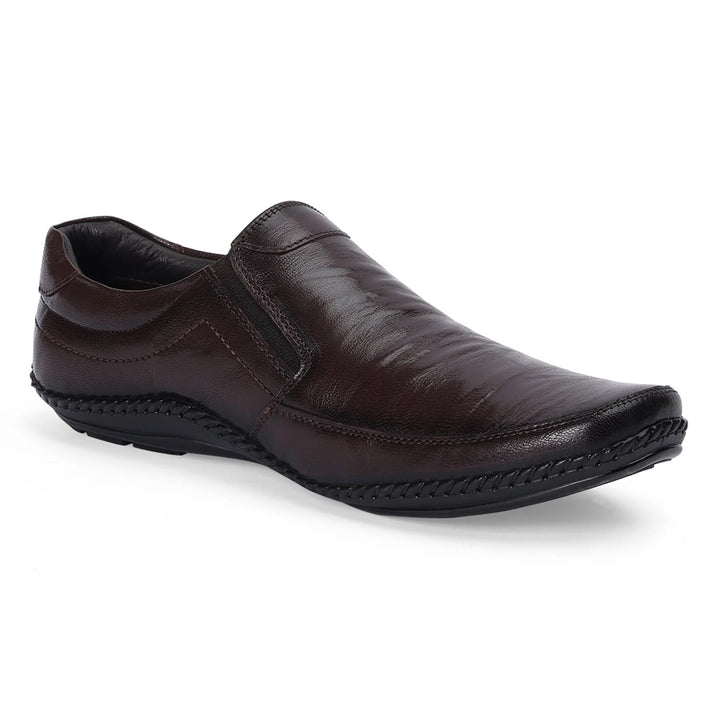 Dark Brown Soft Leather Slip-On Shoes