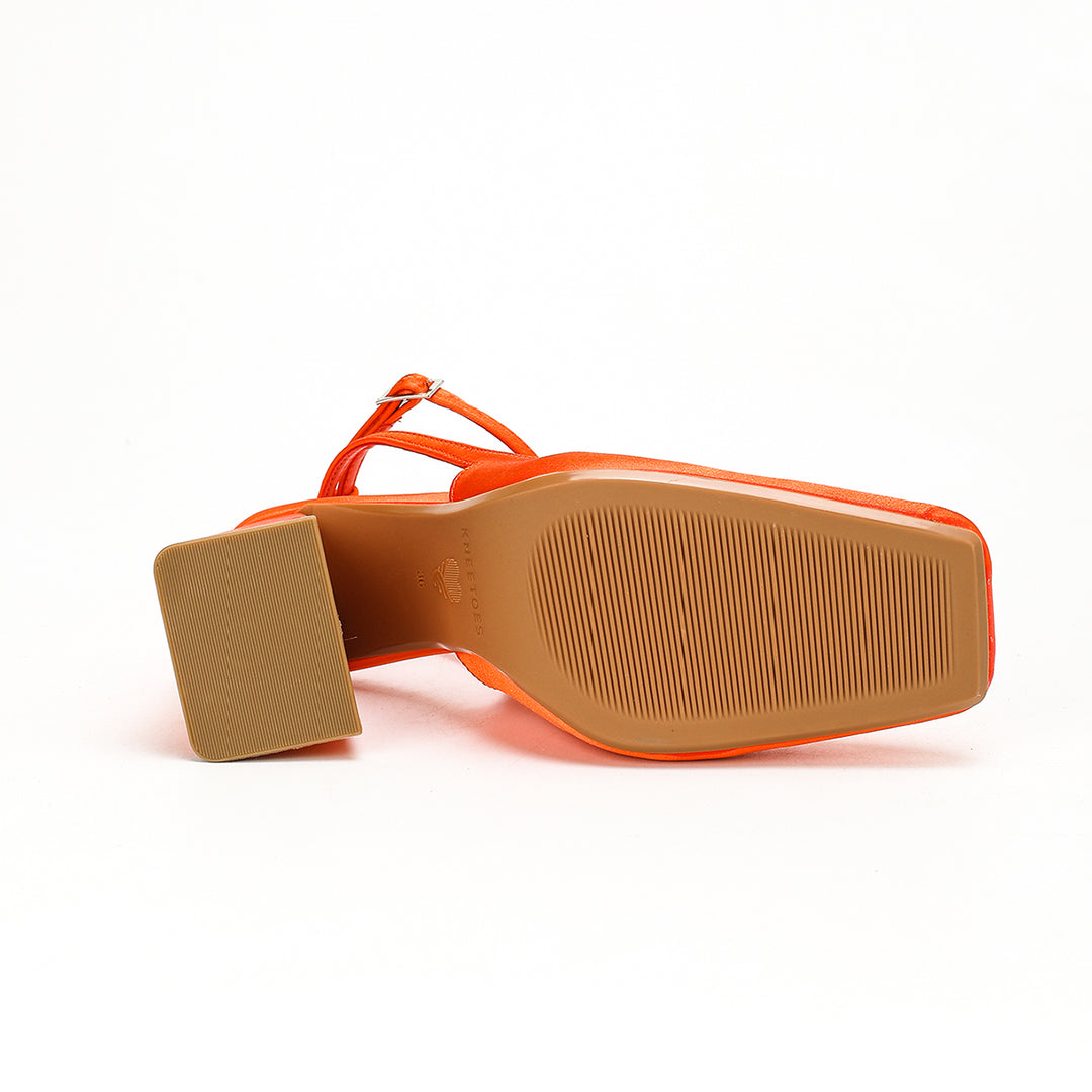Madison -Orange Block Heels