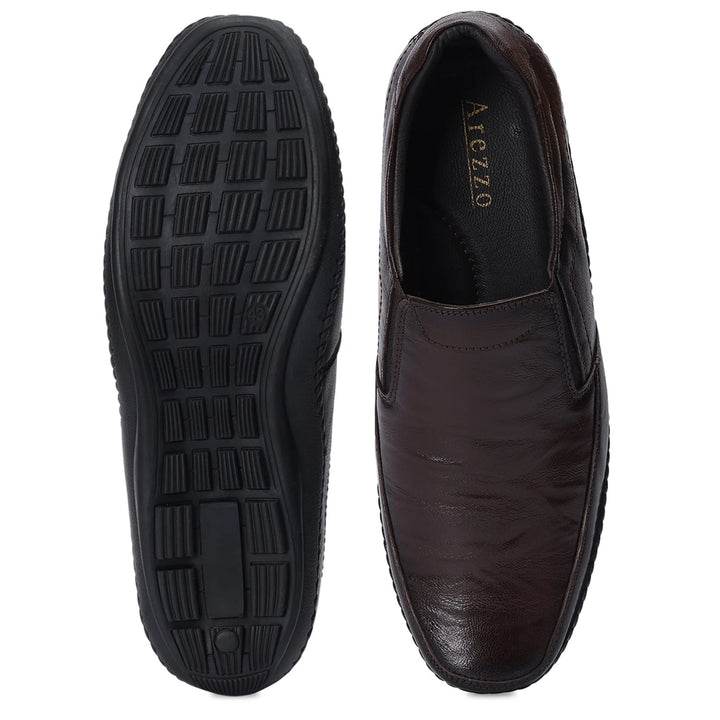 Dark Brown Soft Leather Slip-On Shoes