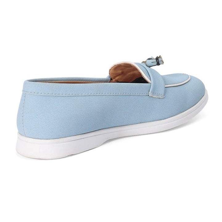 Blue Round-Toe Durable Loafers