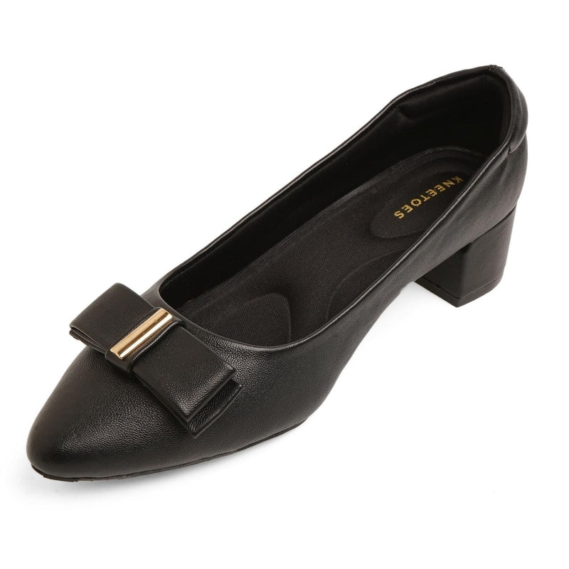 Bow Belle Black Workwear Pumps