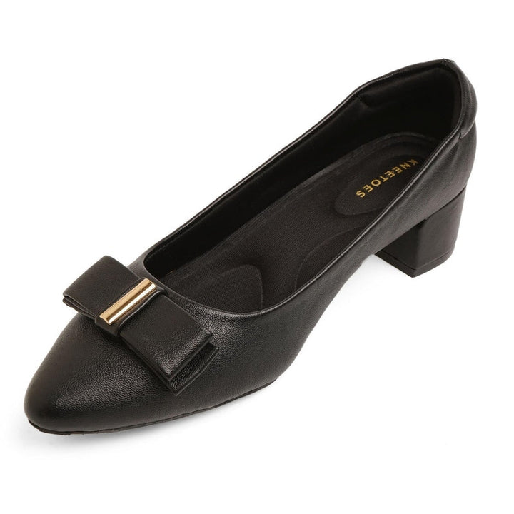 Bow Belle Black Workwear Pumps