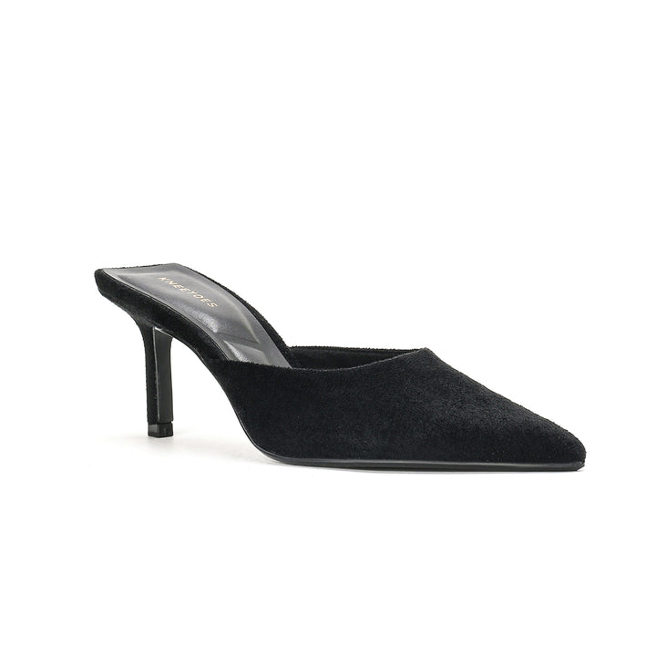 Luna - Black Velvet Mules