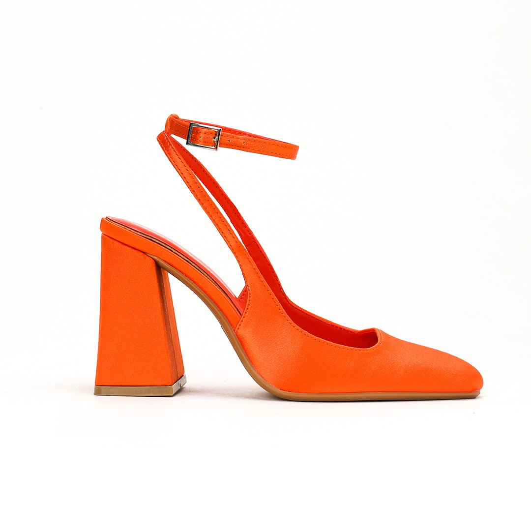 Madison -Orange Block Heels