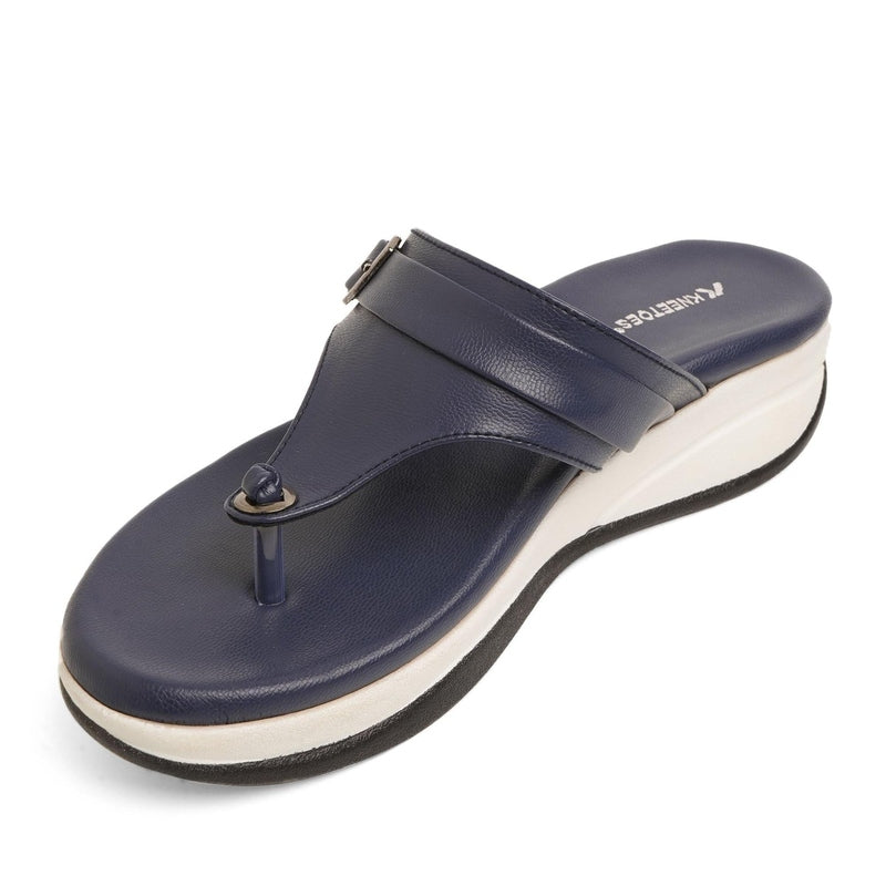 Buckled Navy Thong Casual Sandals