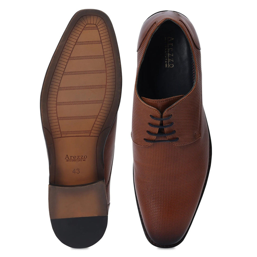 Elite Tan Textured Cap-Toe Oxfords