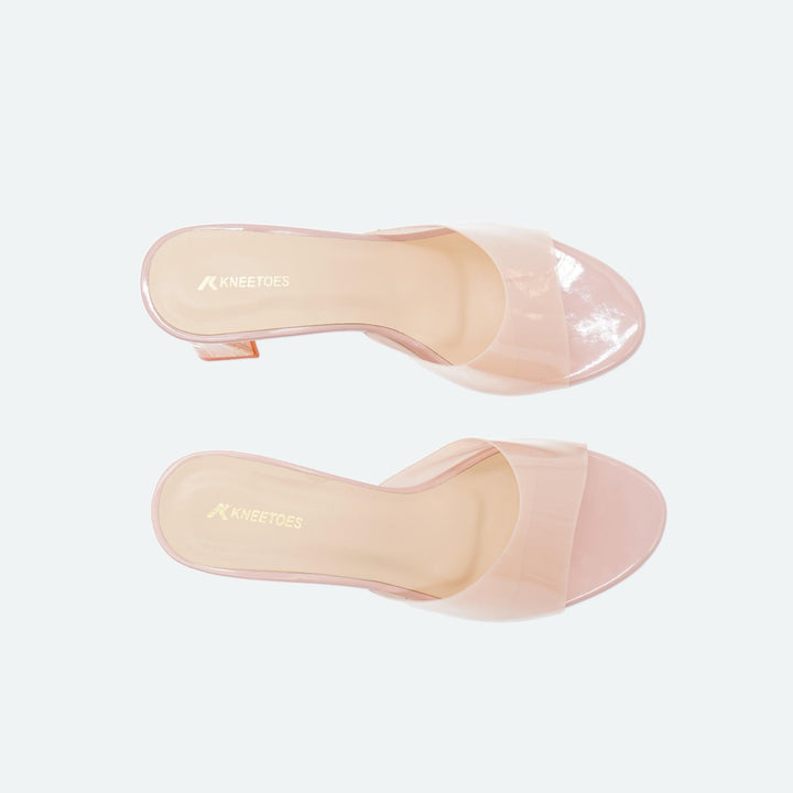 Peach Glass Glow Heel Sandals