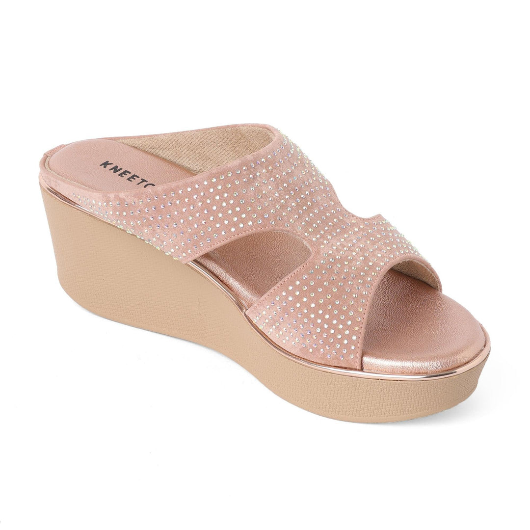 Peach Gemglow Wedge Party Sandals