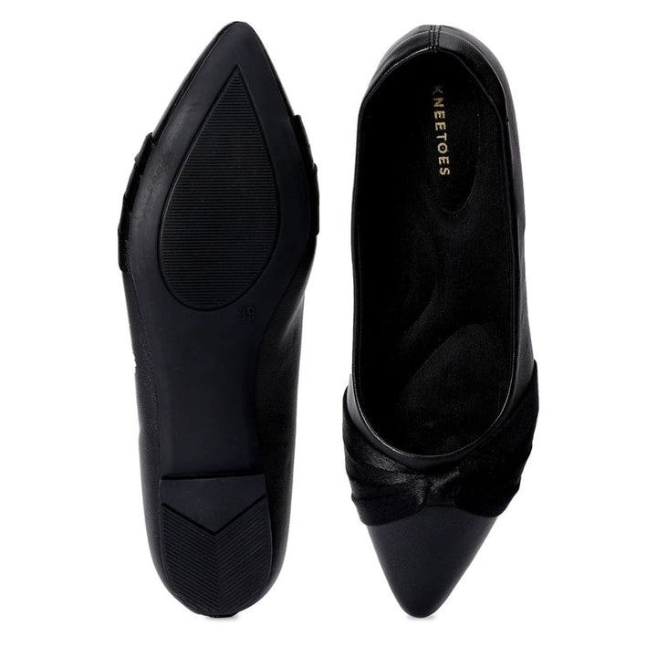 Comfortable Black Pointed-Toe Ballerinas