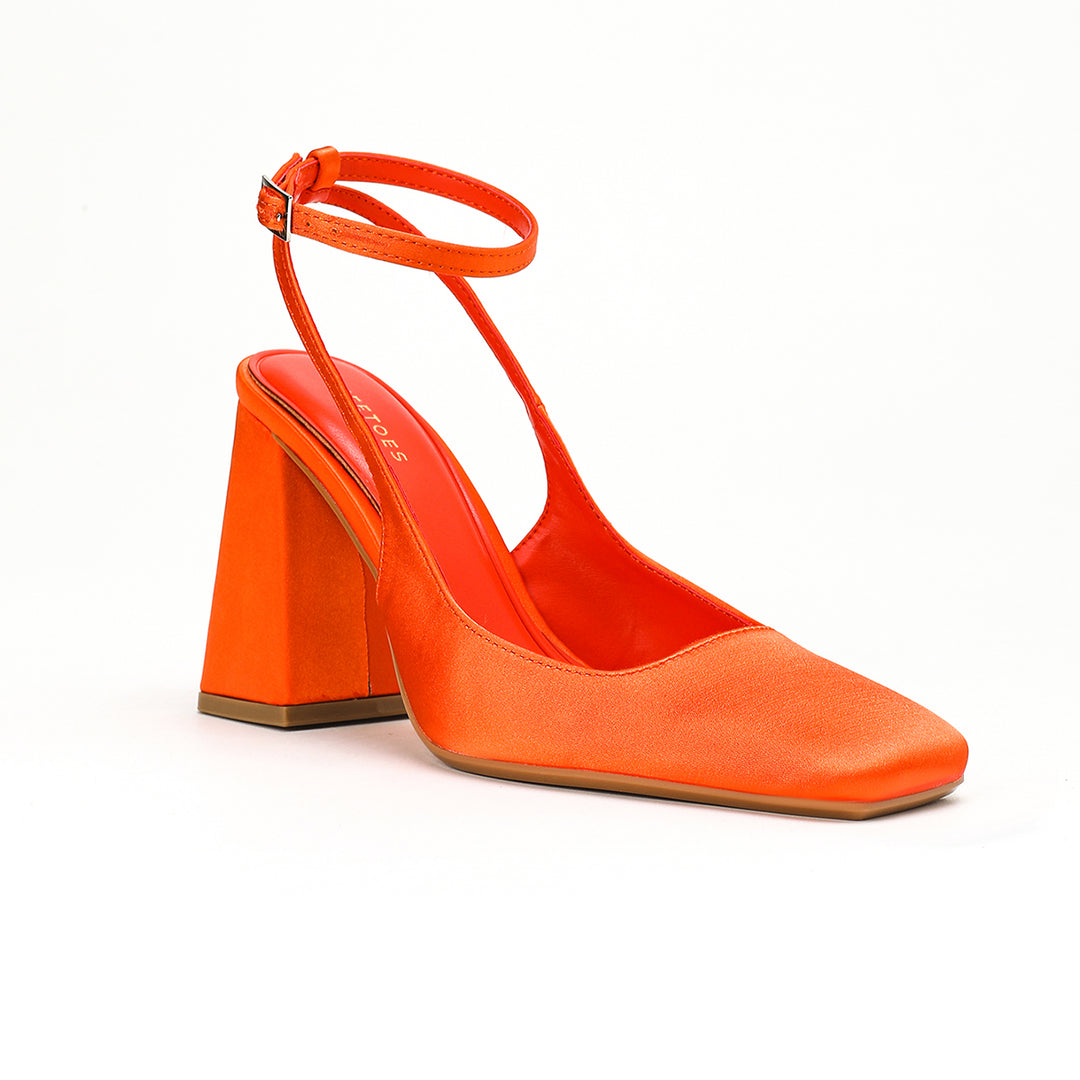 Madison -Orange Block Heels
