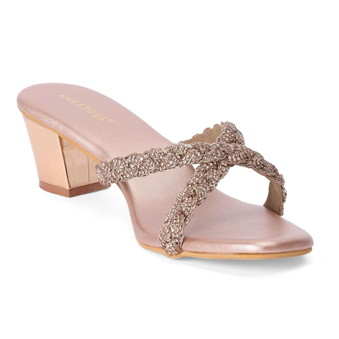 Nora - Rose Gold Block Heels