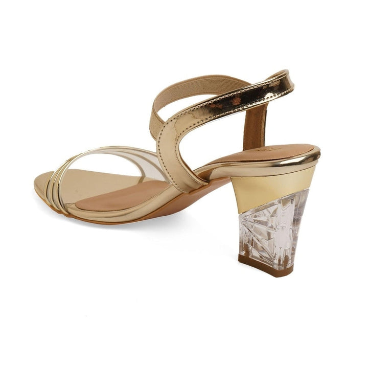 Gold Metallic Glass Shine Heels