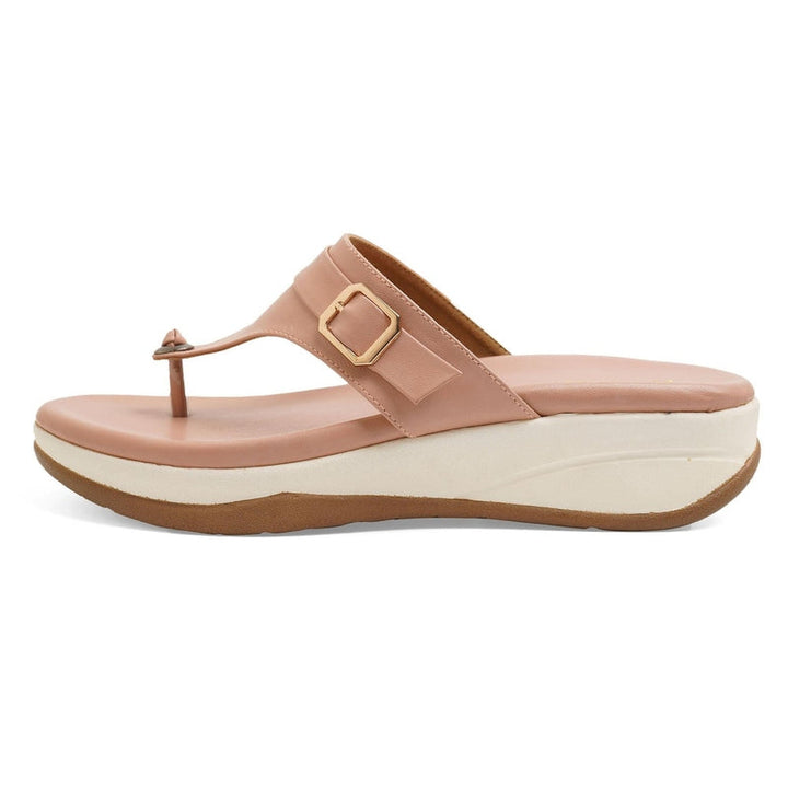 Buckled Peach Thong Casual Sandals