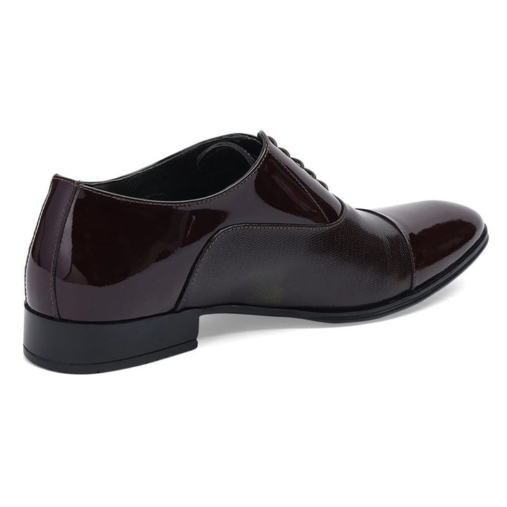 Luxe Burgundy Italian Leather Cap-Toe Shoes