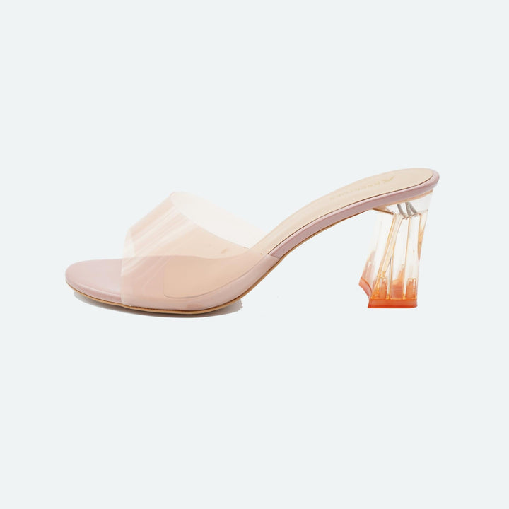 Peach Glass Glow Heel Sandals