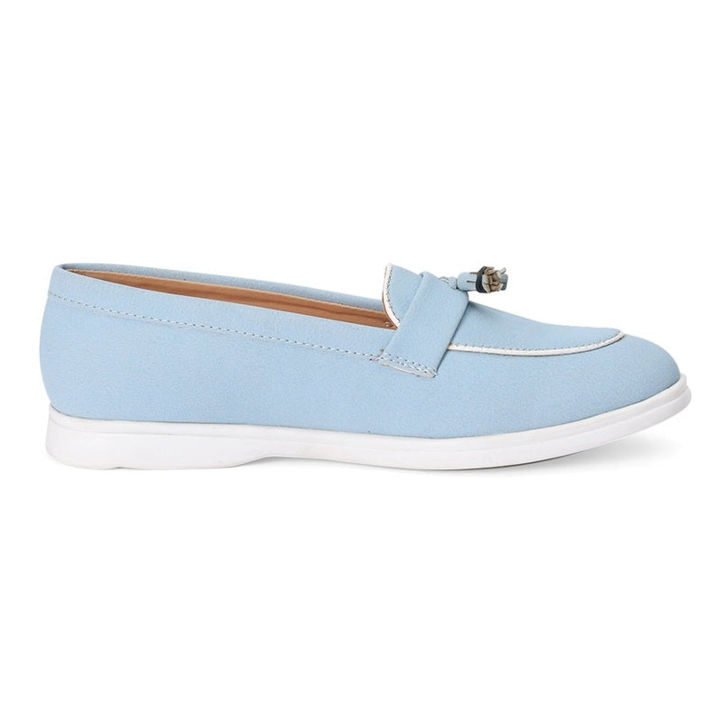 Blue Round-Toe Durable Loafers