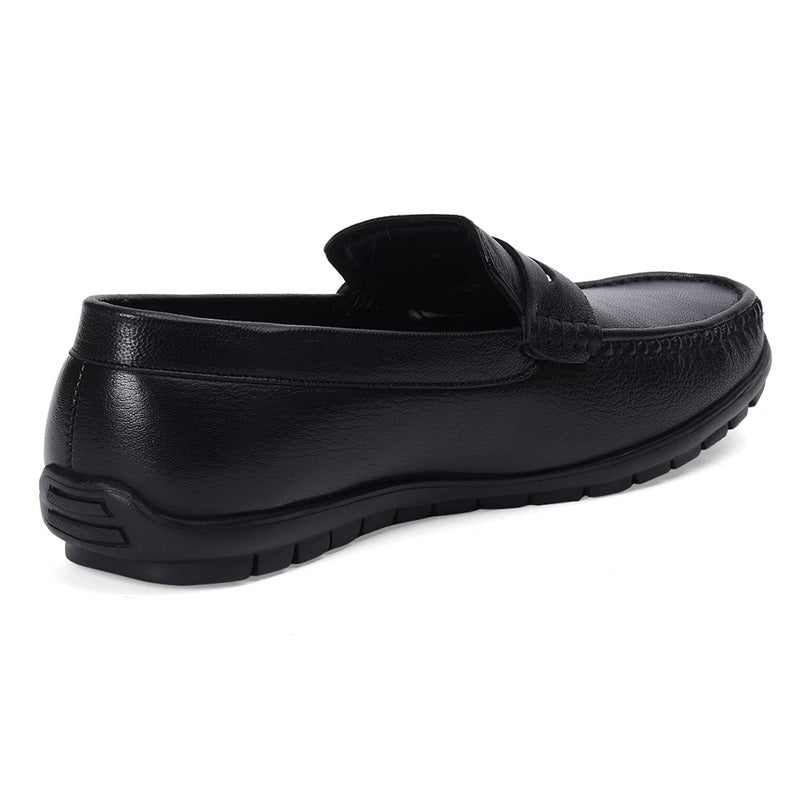 Classic Black Leather Moccasins