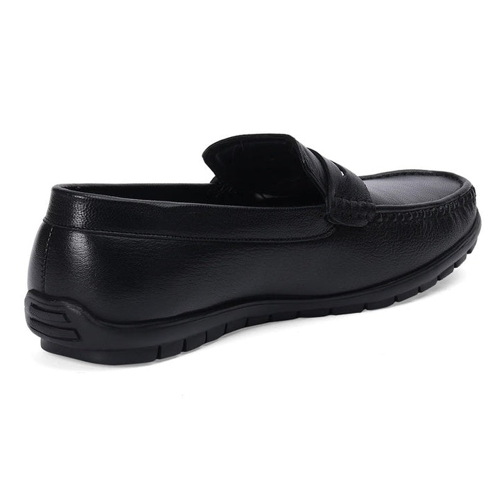 Classic Black Leather Moccasins