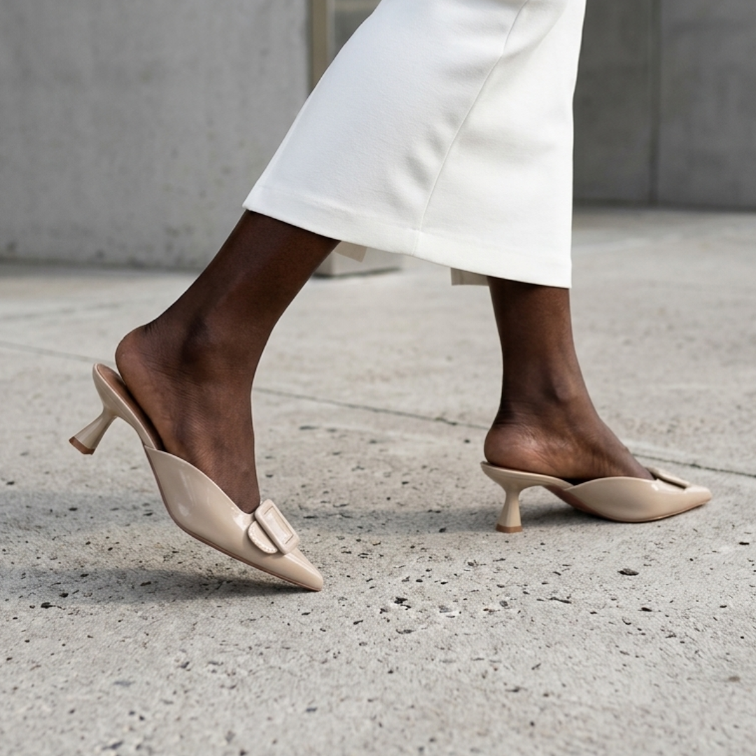 Waverly - Beige Mules