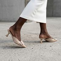 Waverly - Beige Mules