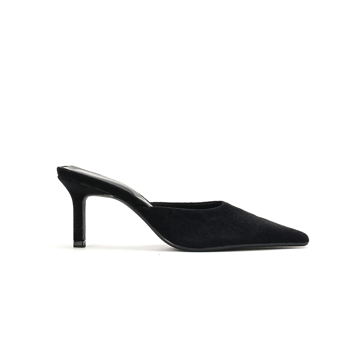 Luna - Black Velvet Mules