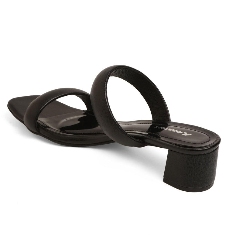 Cushioned Black Block Heels