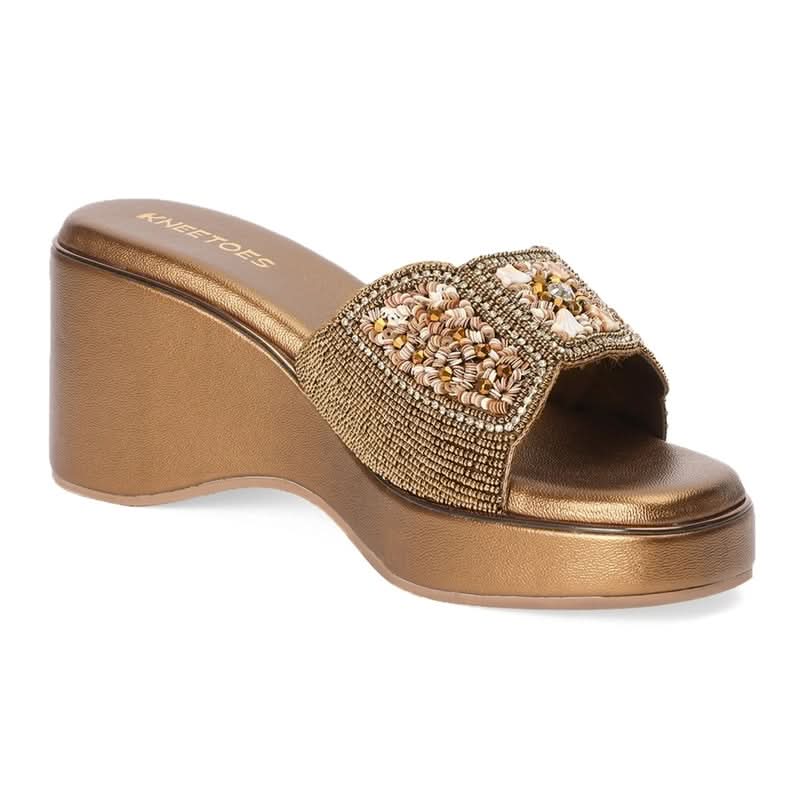 Zari - Bronze Wedge Sandals