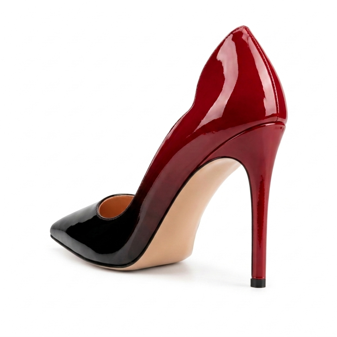 Rosalind - Ombre Black & Red Pump