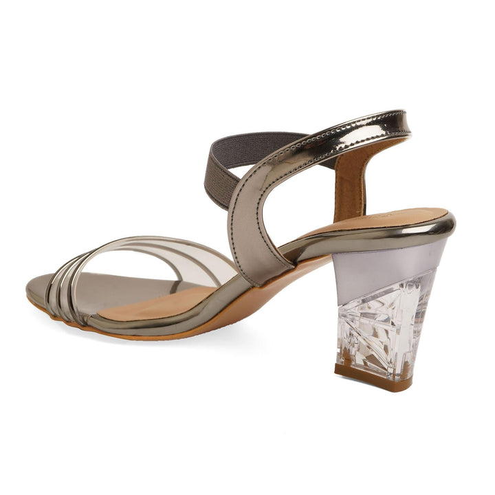 Silver Metallic Glass Shine Heels