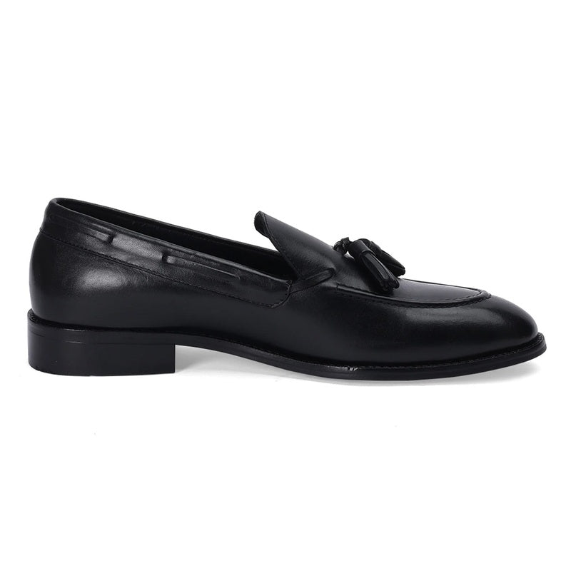 Elite Black Formal Tassel Leather Loafers