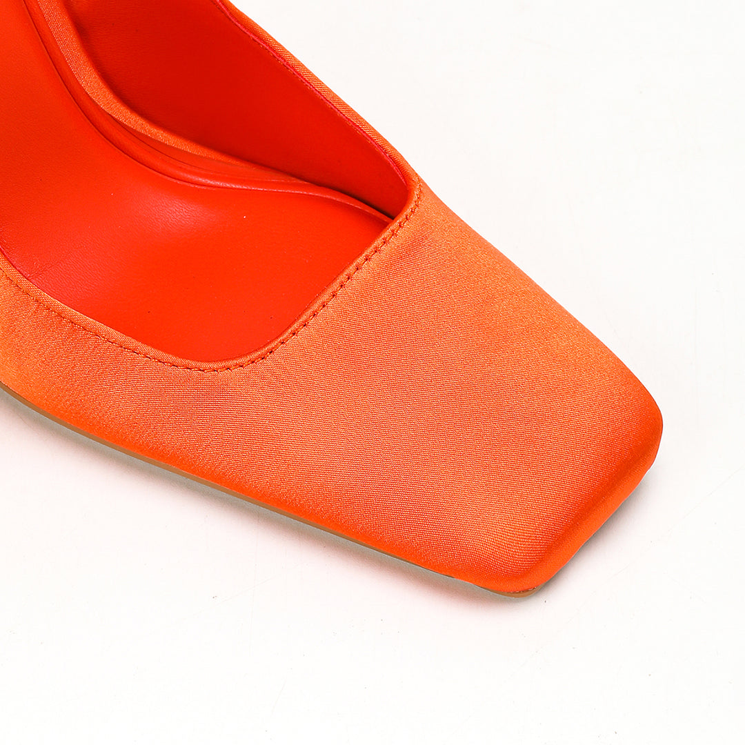 Madison -Orange Block Heels
