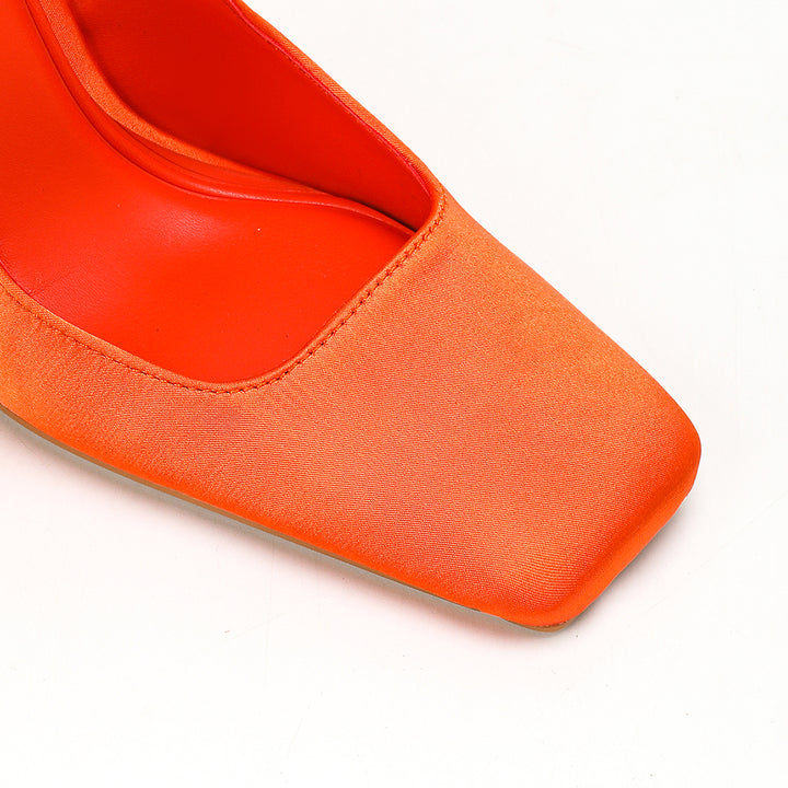 Madison -Orange Block Heels