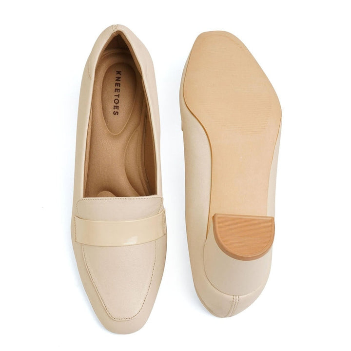 Classic Charm Beige Block Heel Pump Shoes