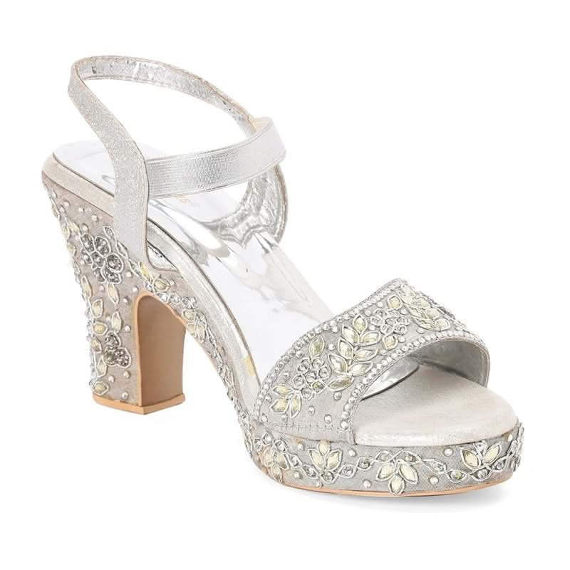 Aurielle - Silver Block Heels