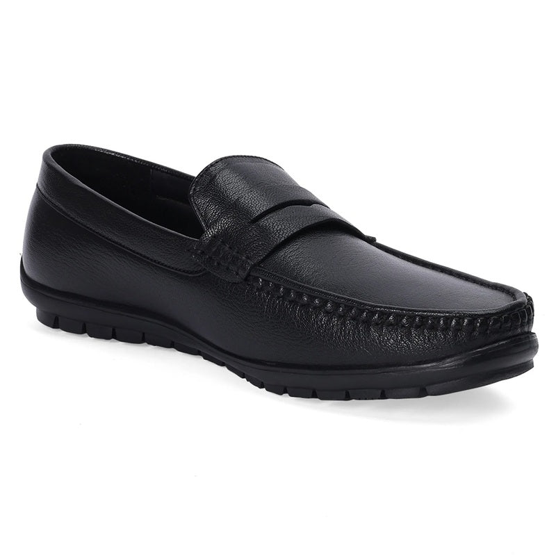 Classic Black Leather Moccasins