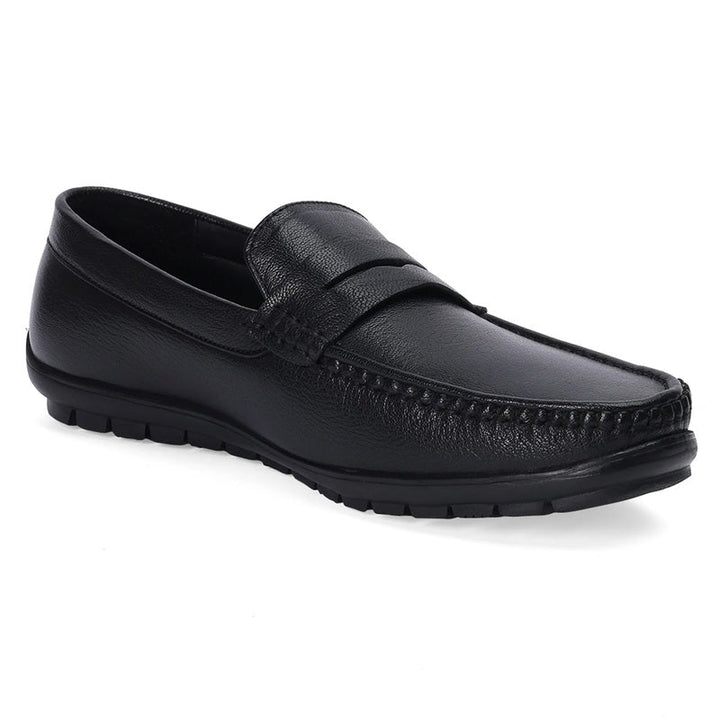 Classic Black Leather Moccasins