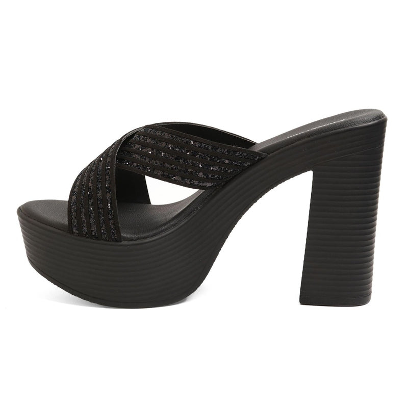 Black Criss-Cross Party High heels