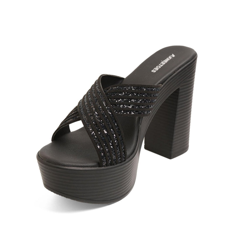 Black Criss-Cross Party High heels