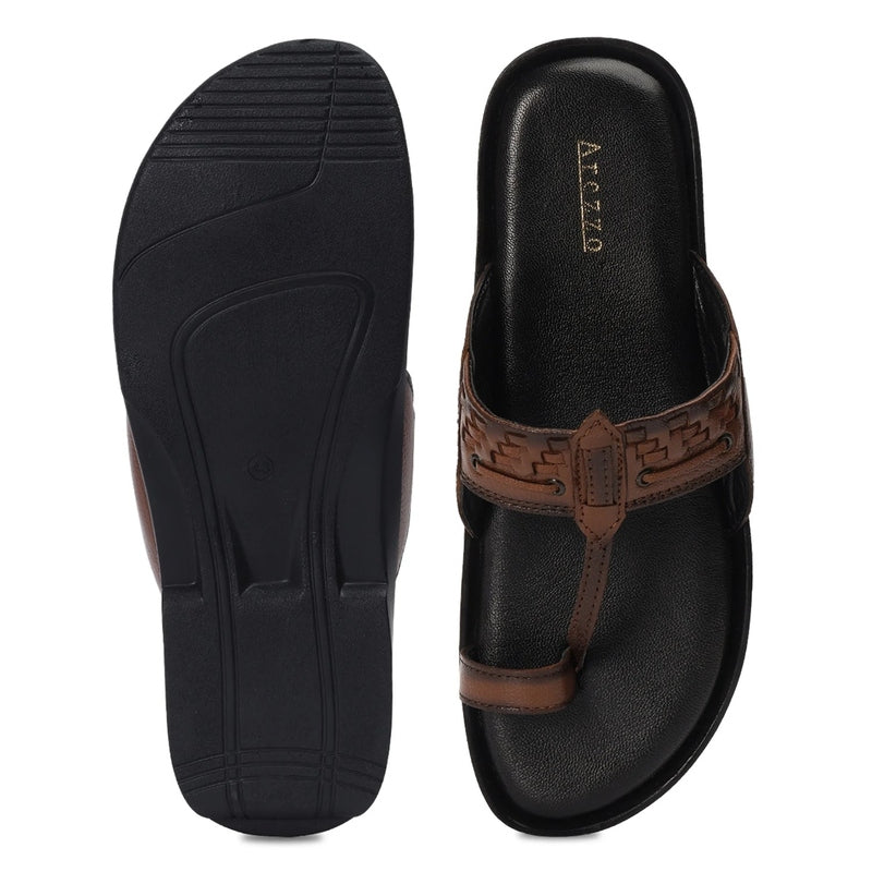 Brown Flat Open-Toe Slippers