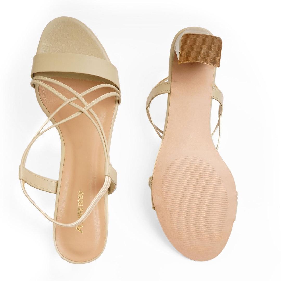 Staple Beige Criss-Cross Block Sandals