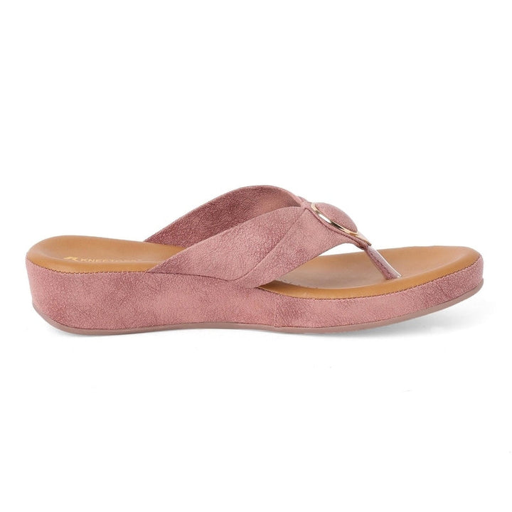 Suede-Luxe Leather Mauve Wedge Heels