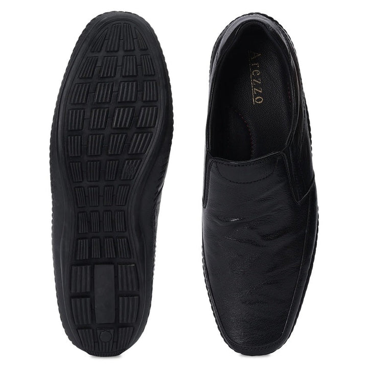 Elite Black Flexible Sole Slip-Ons