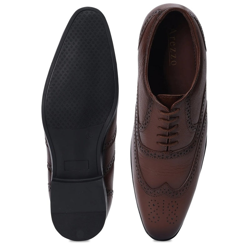 Premium Brown Perforated Oxford Shoes